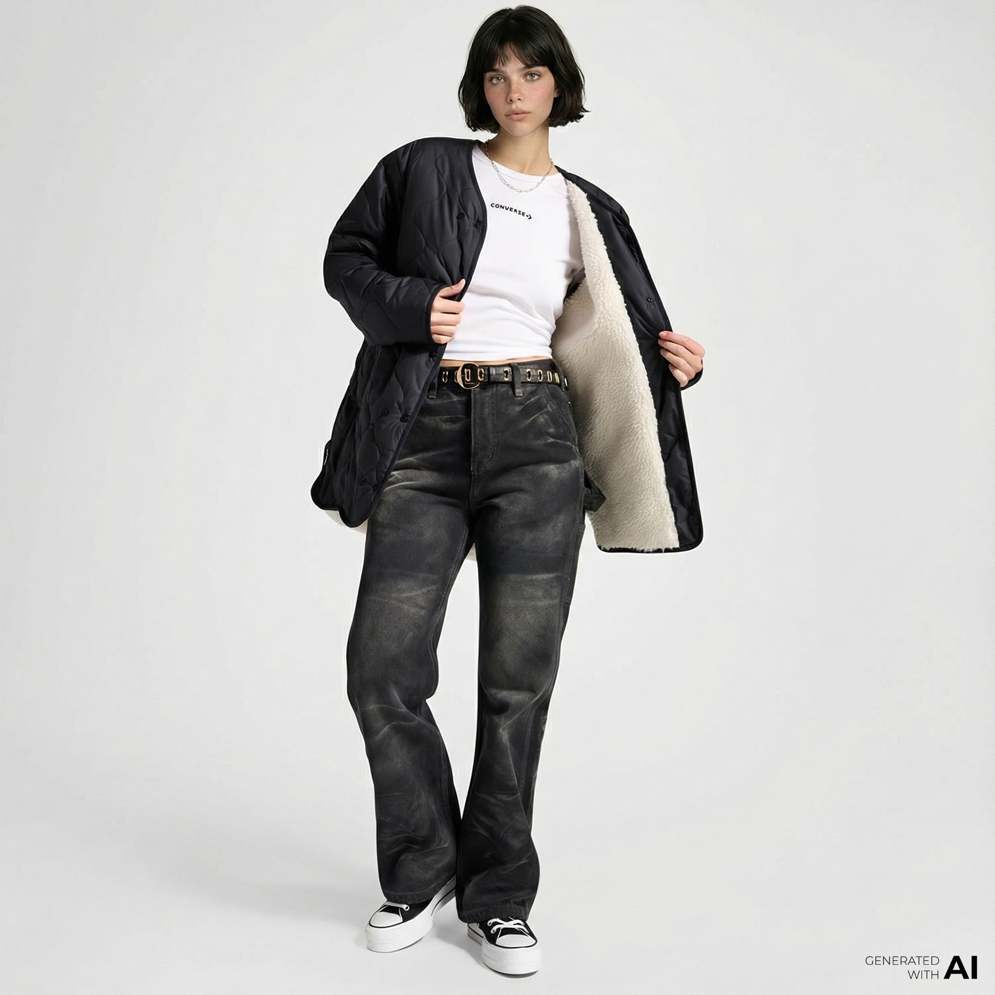 Converse Malden Liner Kadın Siyah Ceket