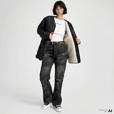  Converse Malden Liner Kadın Siyah Ceket