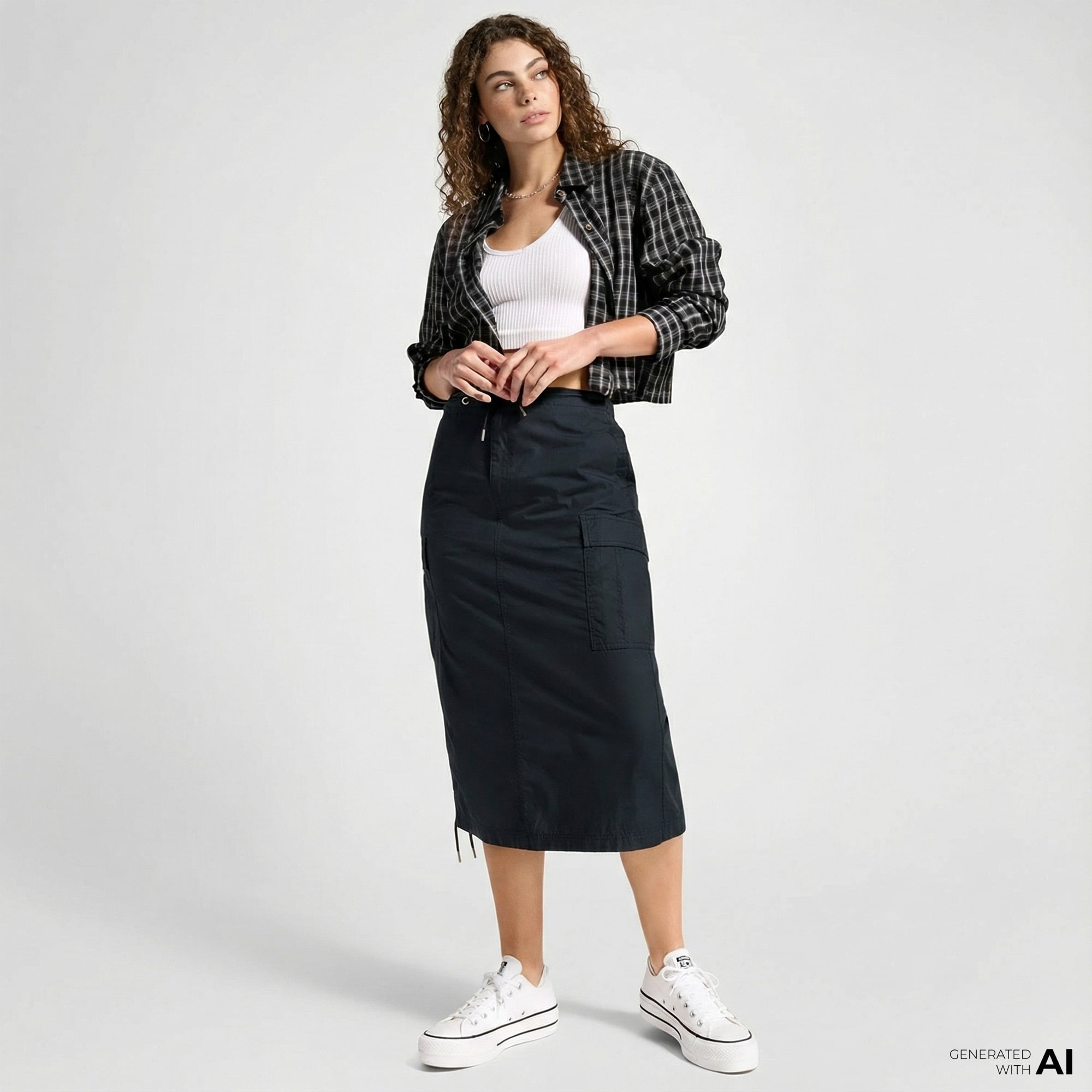 Converse Cargo Kadın Siyah Etek