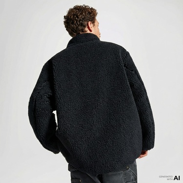  Converse Erkek Dik Yaka Çift Taraflı Siyah Mont