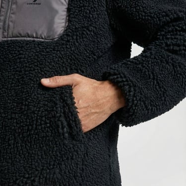  Converse Erkek Dik Yaka Çift Taraflı Siyah Mont