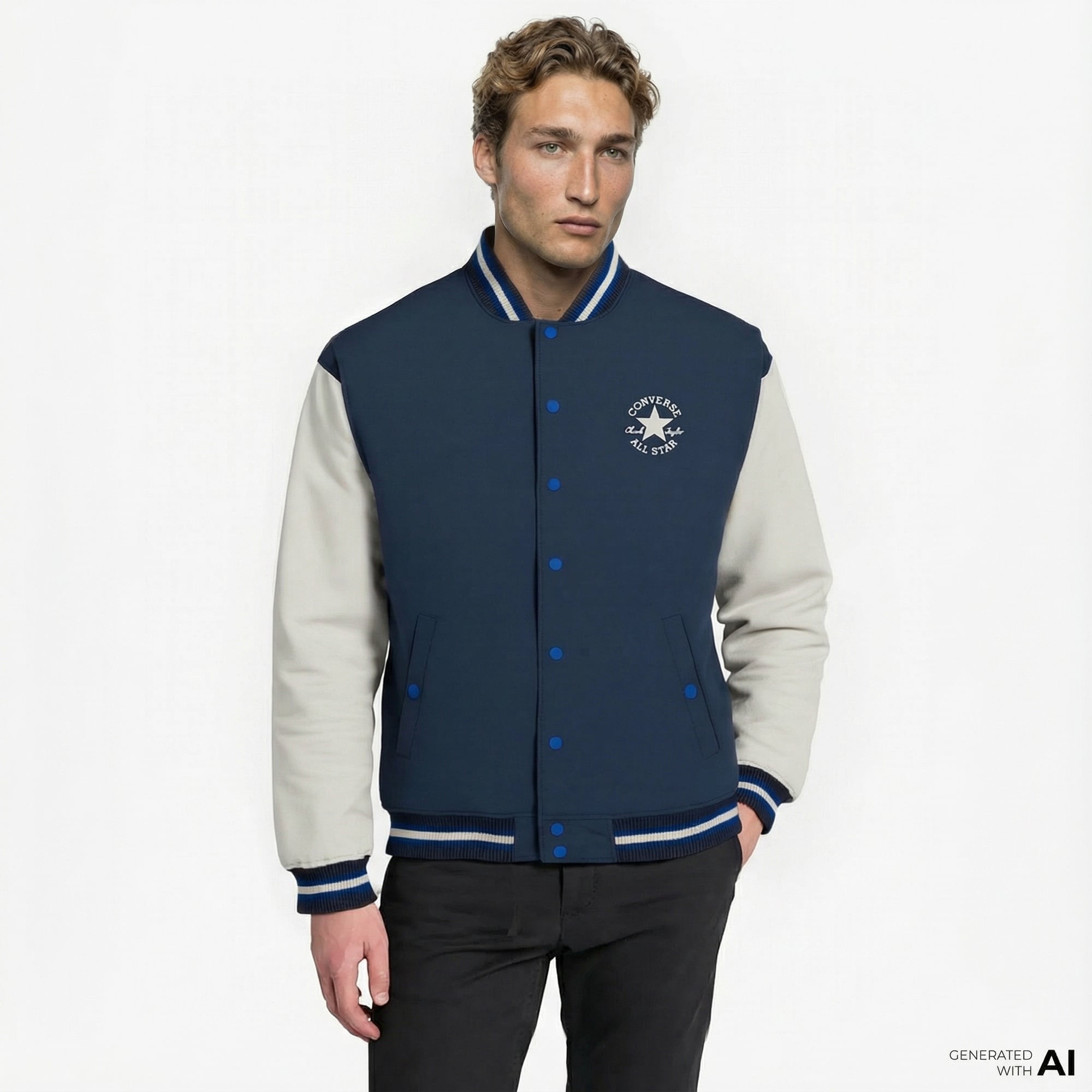 Converse Varsity Graphic Bomber Erkek Lacivert Ceket