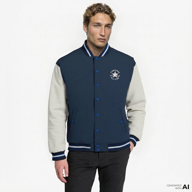  Converse Varsity Graphic Bomber Erkek Lacivert Ceket