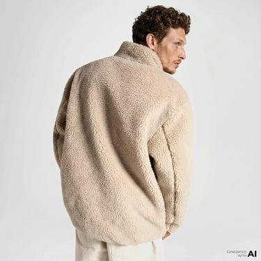  Converse Erkek Dik Yaka Çift Taraflı Bej Mont