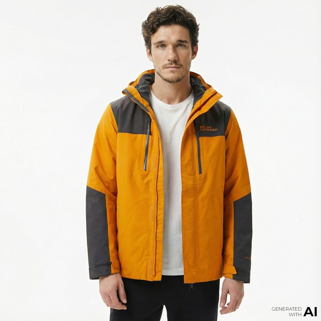  Jack Wolfskin Jasper 3In1 Erkek Sarı Outdoor Ceketi