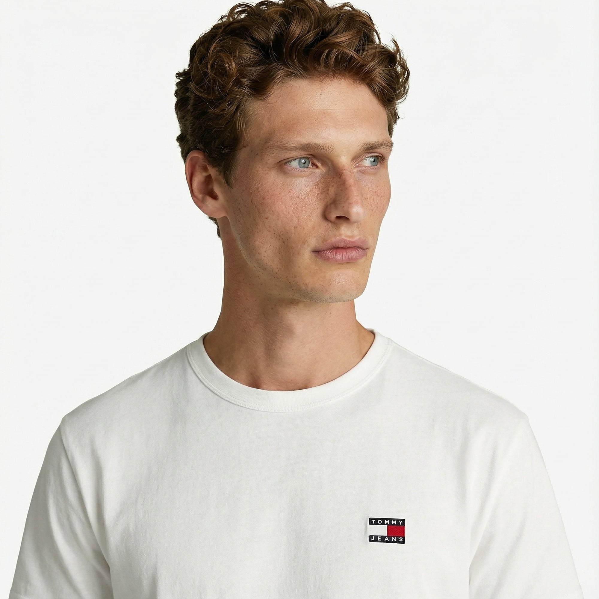 Tommy Hilfiger Badge Erkek Beyaz T-Shirt