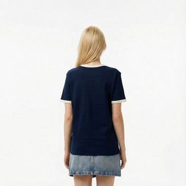  Tommy Hilfiger Reg Monotype Stripe Kadın Lacivert T-Shirt