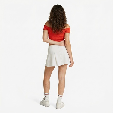  Tommy Jeans Pique Badge F&F Ext Kadın Beyaz Etek