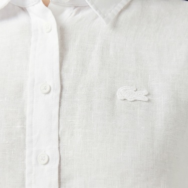  Lacoste Kadın Relaxed Fit Beyaz Gömlek