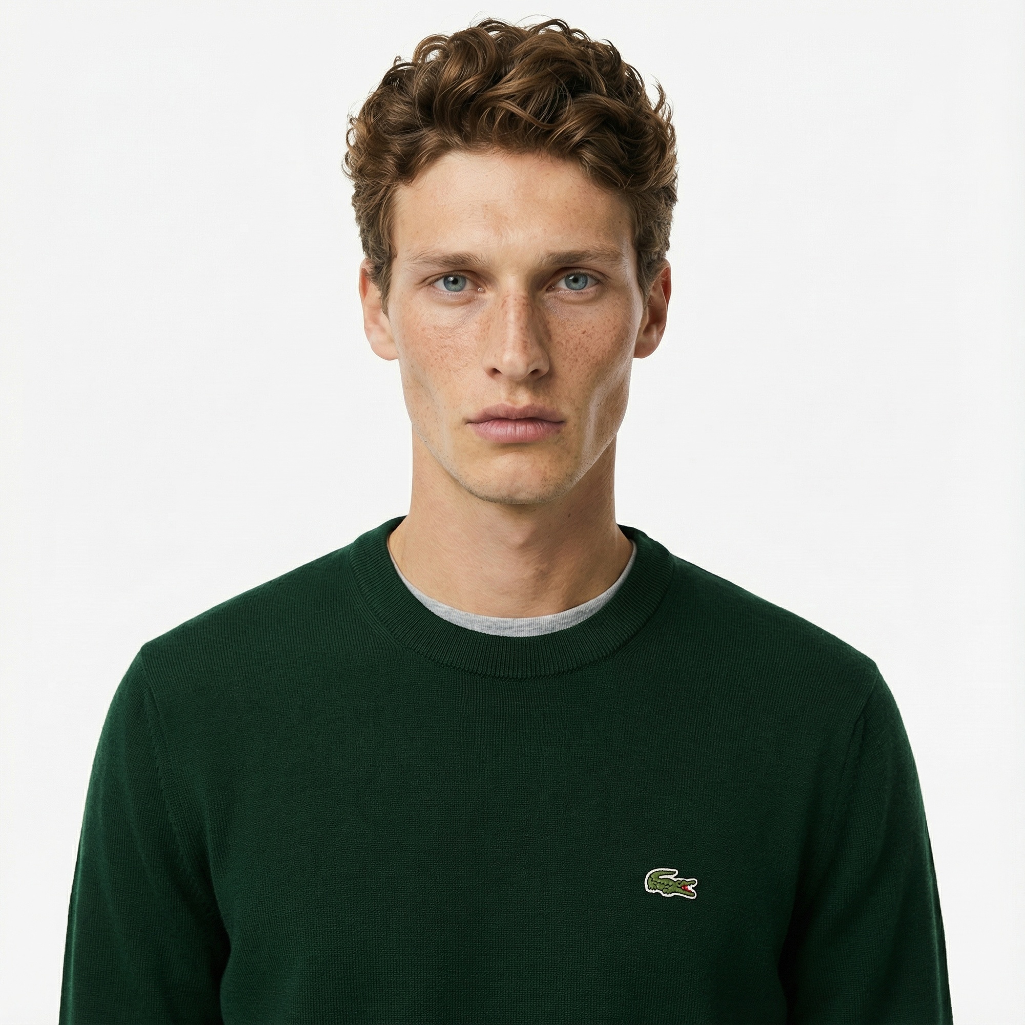 Lacoste Erkek Regular Fit Bisiklet Yaka Koyu Yeşil Kazak