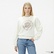 Guess Peony Logo Organic Kadın Beyaz Sweatshirt