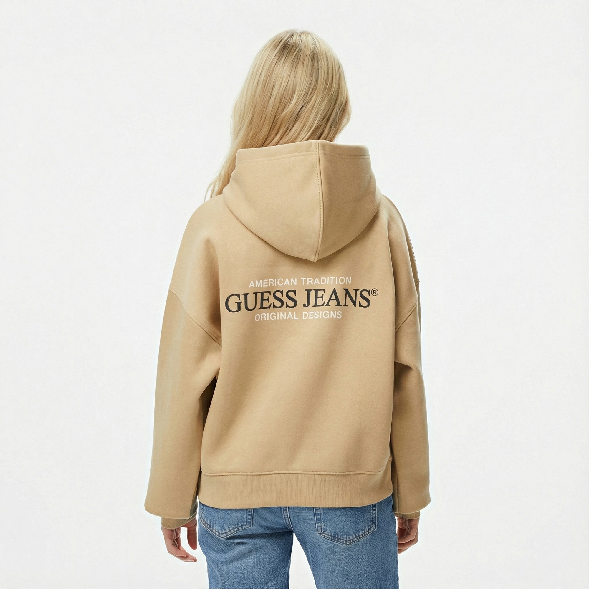 Guess American Traditional Kadın Bej Hoodie
