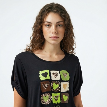  Liu Jo Kadın Siyah T-Shirt