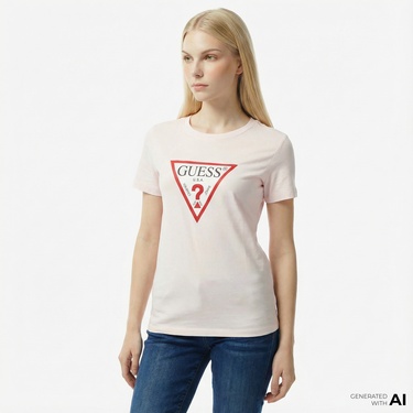  Guess Original Kadın Pembe T-Shirt