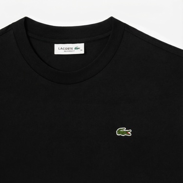  Lacoste Kadın Relaxed Fit Bisiklet Yaka Siyah T-Shirt