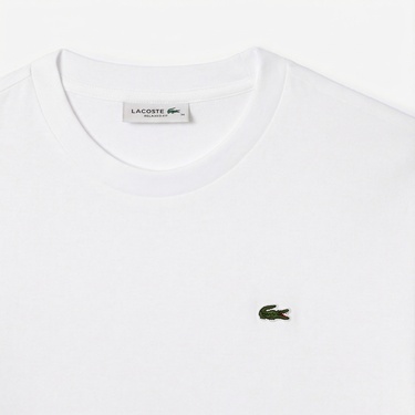  Lacoste Kadın Relaxed Fit Bisiklet Yaka Beyaz T-Shirt