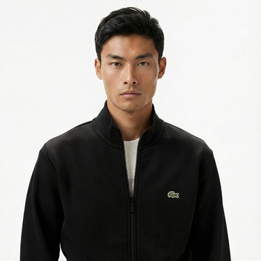  Lacoste Erkek Regular Fit Fermuarlı Siyah Sweatshirt
