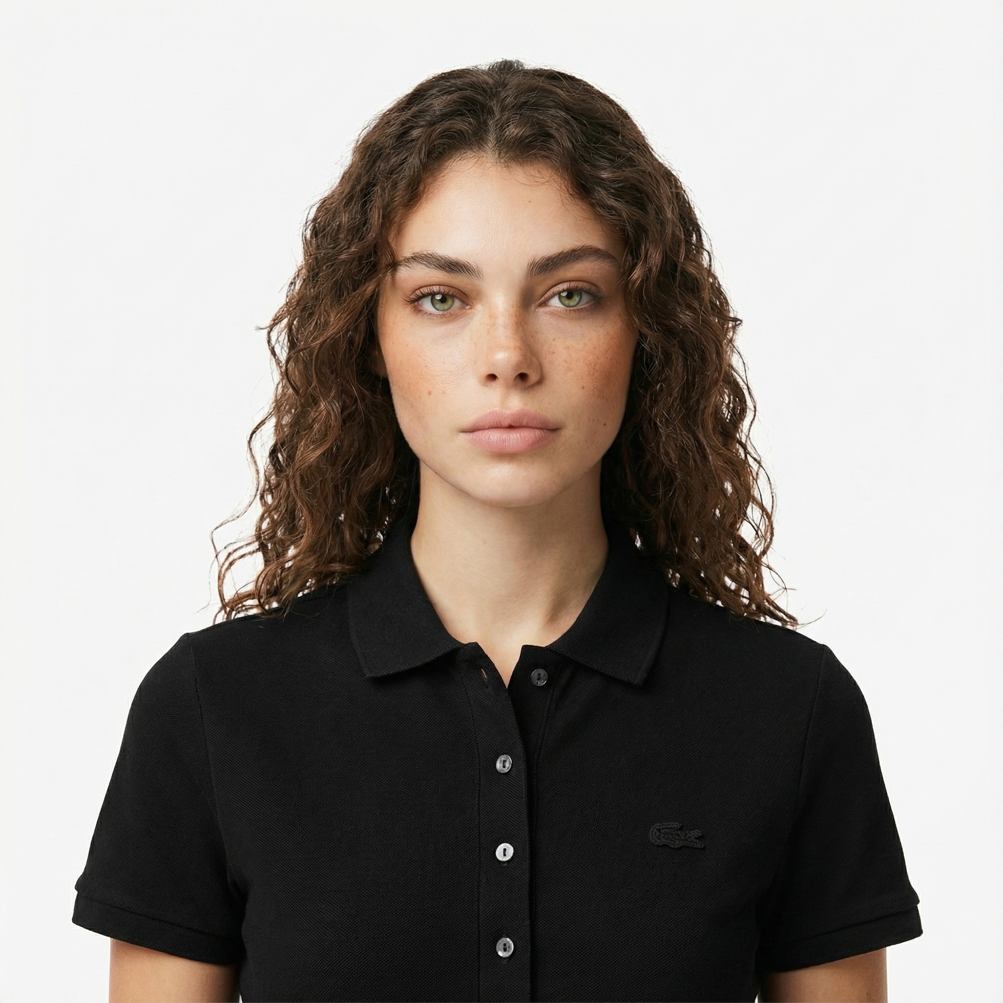 Lacoste Kadın Slim Fit Kısa Kollu Polo Yaka Siyah Elbise