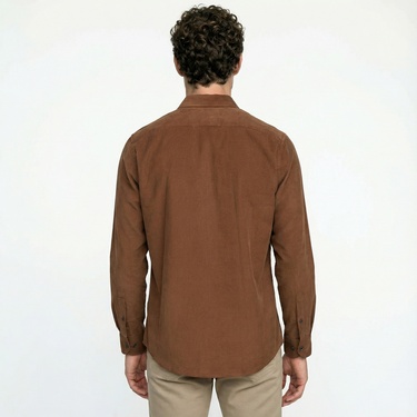  Nautica Erkek Kahverengi Classic Fit Gömlek
