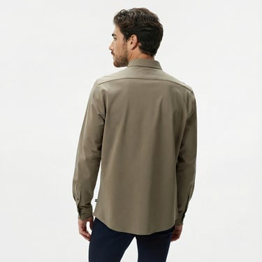  Nautica Erkek Haki Slim Fit Uzun Kollu Gömlek