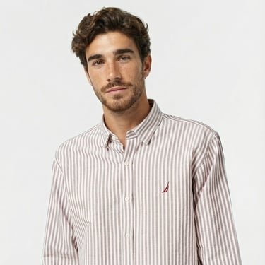  Nautica Erkek Bordo Classic Fit Gömlek