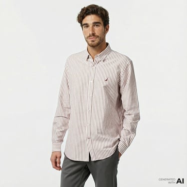  Nautica Erkek Bordo Classic Fit Gömlek