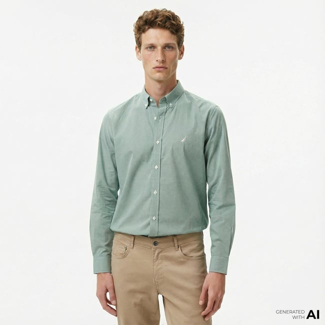  Nautica Erkek Yeşil Gömlek