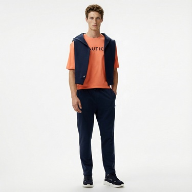  Nautica Erkek Turuncu Oversize T-Shirt