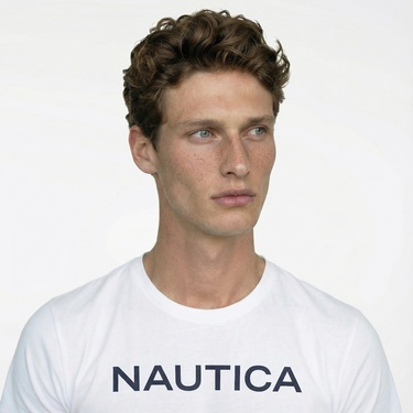  Nautica Erkek Beyaz Oversize T-Shirt