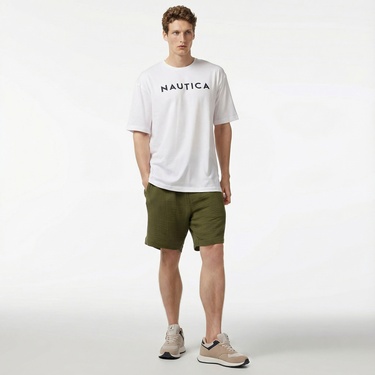  Nautica Erkek Beyaz Oversize T-Shirt