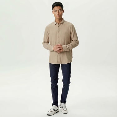  Nautica Erkek Bej Classic Fit Gömlek