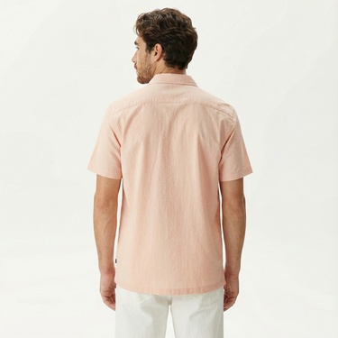  Nautica Erkek Turuncu Classic Fit Kısa Kollu Gömlek