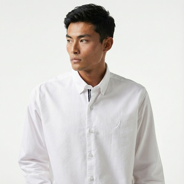  Nautica Erkek Beyaz Classic Fit Gömlek