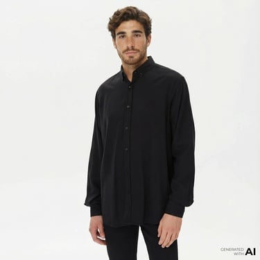  Nautica Erkek Siyah Classic Fit Gömlek