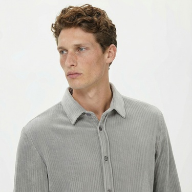  Nautica Erkek Gri Slim Fit Gömlek