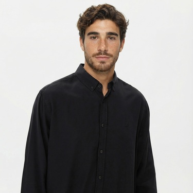  Nautica Erkek Siyah Classic Fit Gömlek