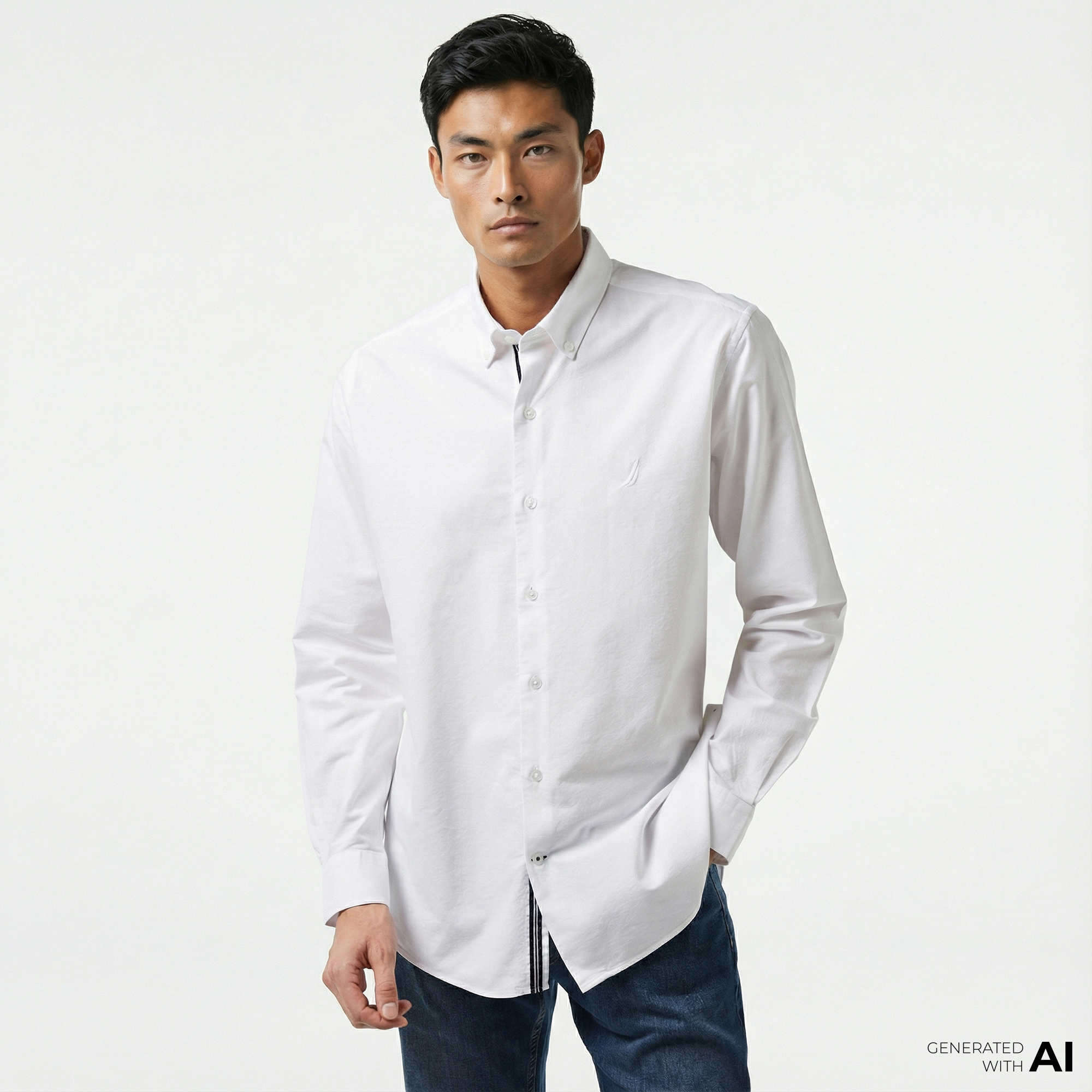  Nautica Erkek Beyaz Classic Fit Gömlek