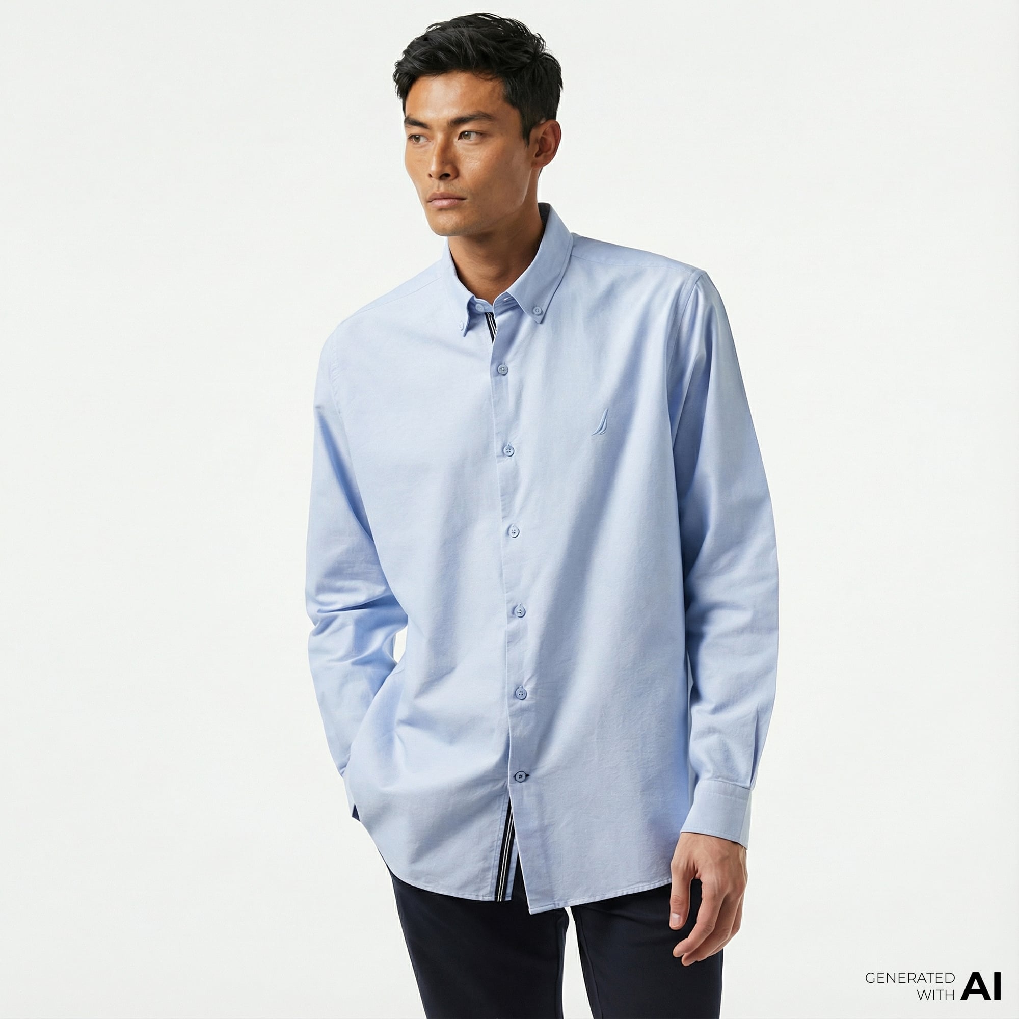  Nautica Erkek Mavi Classic Fit Gömlek