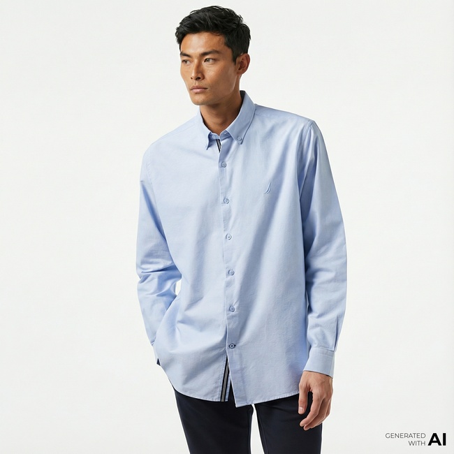  Nautica Erkek Mavi Classic Fit Gömlek
