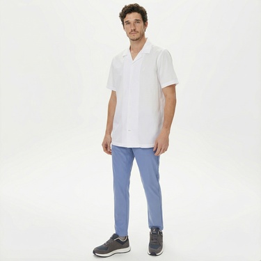  Nautica Erkek Beyaz Classic Fit Kısa Kollu Gömlek