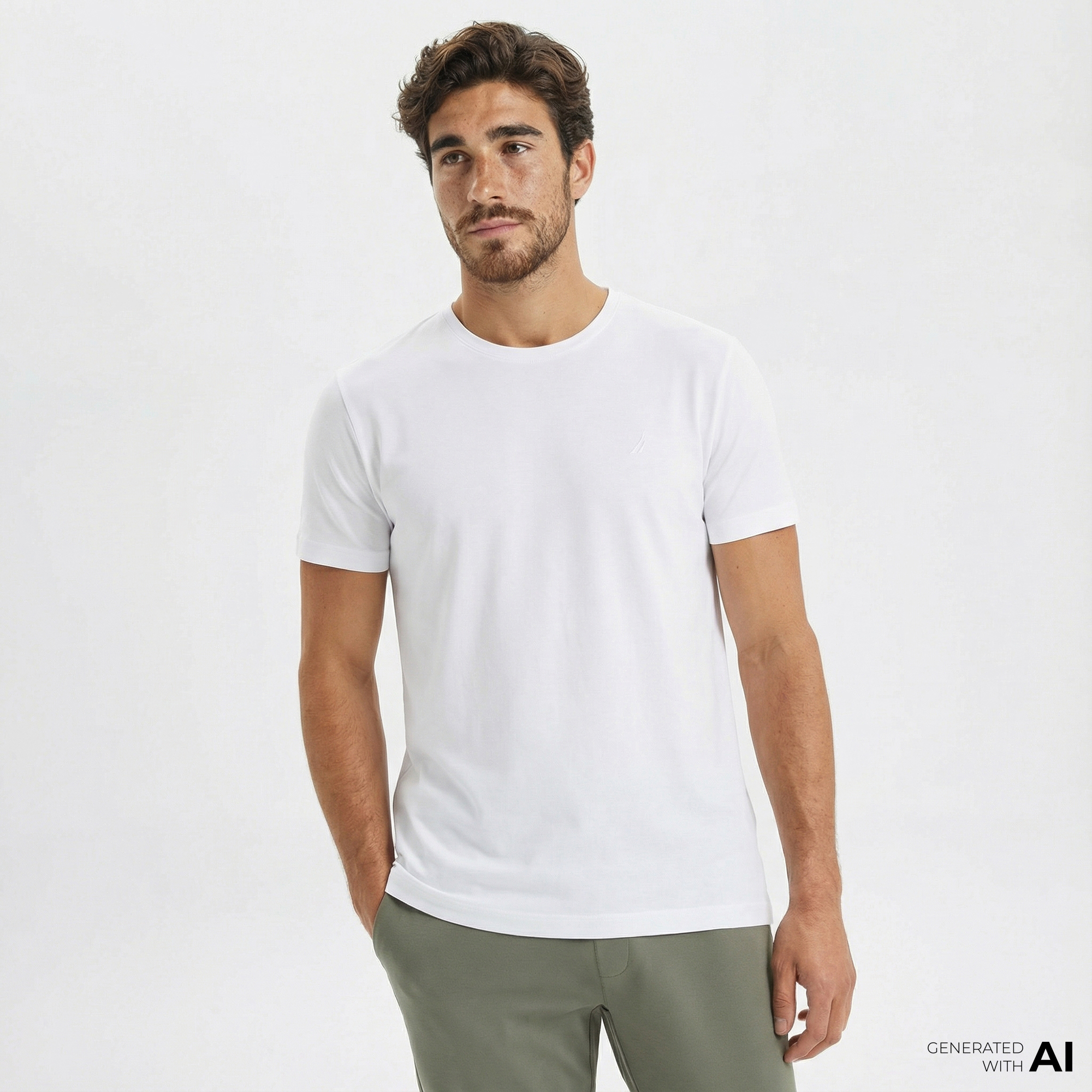  Nautica Erkek Beyaz T-Shirt