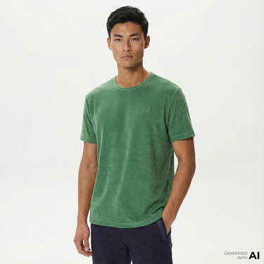  Nautica Erkek Yeşil Standart Fit T-Shirt