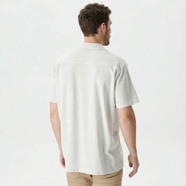  Nautica Erkek Gri Classic Fit Kısa Kollu Gömlek