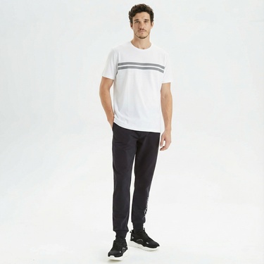  Nautica Erkek Beyaz Standart Fit Çizgili T-Shirt