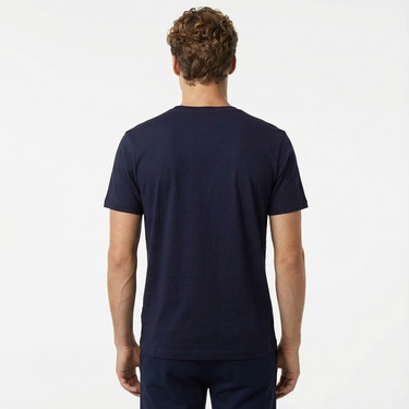  Nautica Erkek Lacivert Standart Fit Kısa Kollu Baskılı T-Shirt