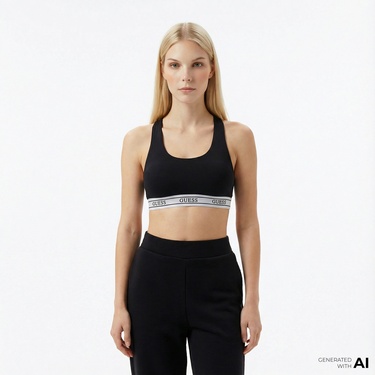  Guess New Aline Kadın Siyah Bra