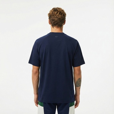  Lacoste Erkek Oversize Fit Bisiklet Yaka Lacivert T-Shirt