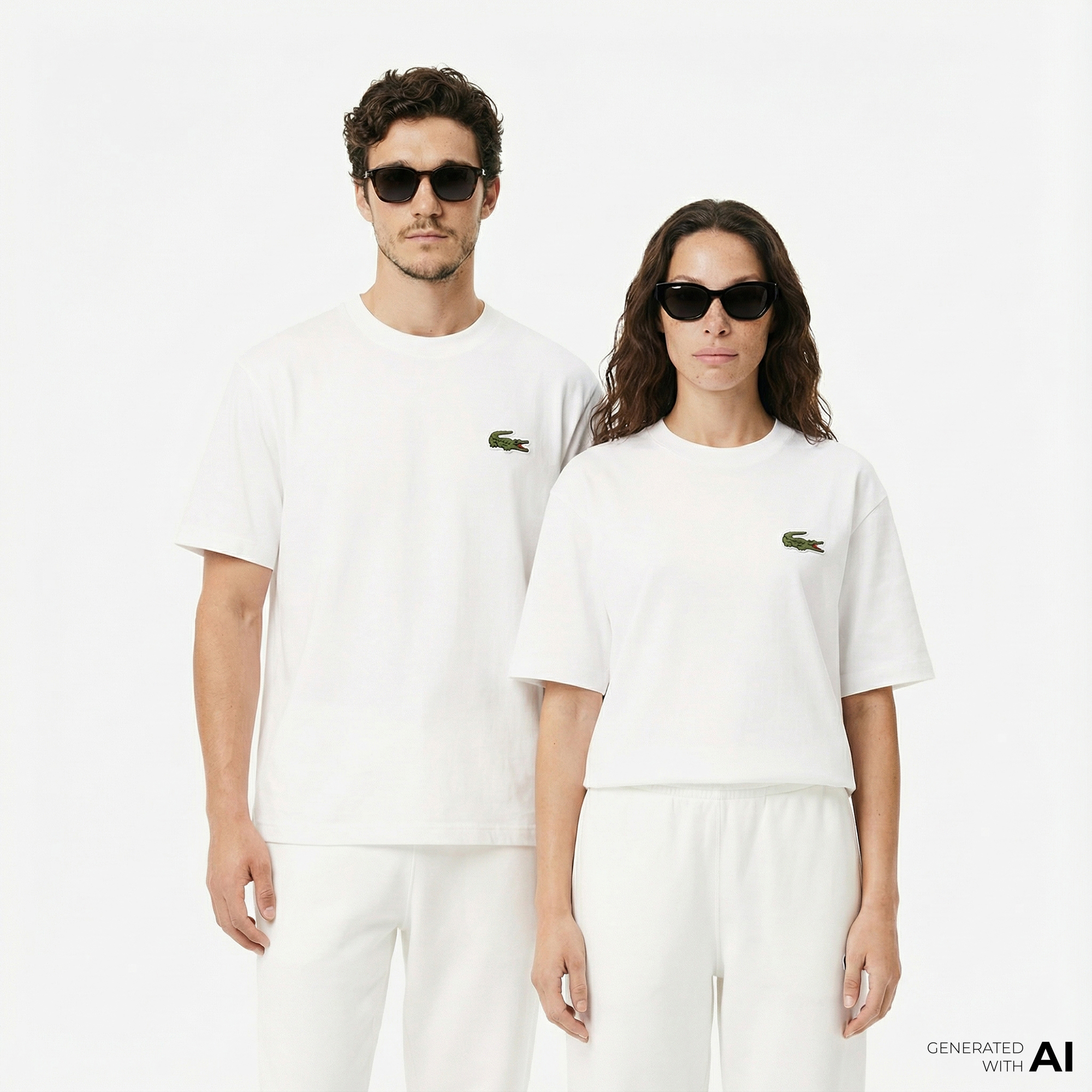  Lacoste Unisex Loose Fit Bisiklet Yaka Beyaz T-Shirt