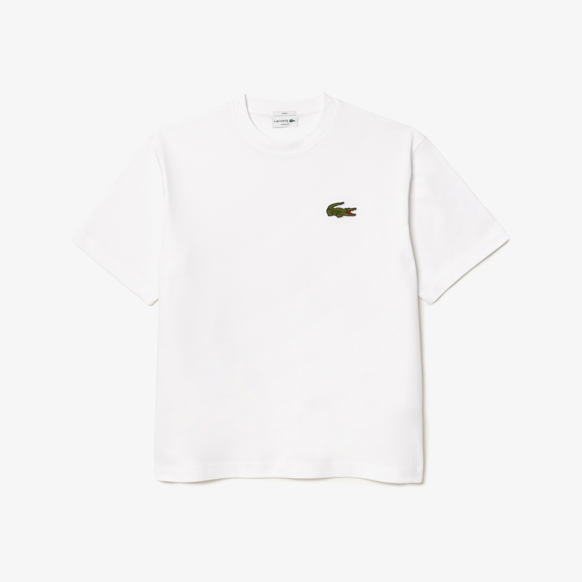 Lacoste Unisex Loose Fit Bisiklet Yaka Beyaz T-Shirt