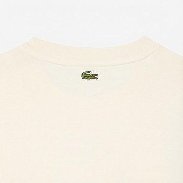  Lacoste Print Cotton Kadın Bej T-Shirt